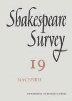 Shakespeare Survey 19 - Macbeth, Vol. 19 0521523559 Book Cover