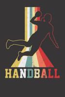 Notebook: College Ruled 6x9 120 Pages Handball Girl Retro Playing Handballer Gift 1082225738 Book Cover