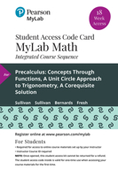 Precalculus: Concepts Through Functions, a Unit Circle Approach to Trigonometry, a Corequisite Solution - 18-Week Access Card 0135874599 Book Cover