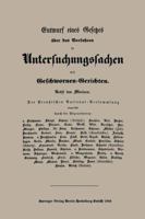 Entwurf Eines Gesetzes Uber Das Verfahren in Untersuchungssachen Mit Geschwornen-Gerichten 3662336111 Book Cover