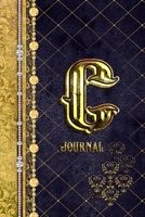 C Journal: Letter C Initial Monogram Lined Notebook - Elegant Diamond and Gold Print 1708506063 Book Cover