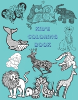 Kid's Coloring Book: JUMBO Nature Coloring Book for Kids. Exciting Photos of Animals and Plants with Colorable BUBBLE LETTERS B08MSGPV6G Book Cover
