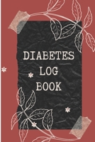 Diabetes Log Book: Weekly Diabetes Record for Blood Sugar, Insuline Dose, Carb Grams and Activity Notes Daily 1-Year Glucose Tracker Diabetes Journal Black Flowers Edition (54 Pages, 6 x 9) 1706363931 Book Cover