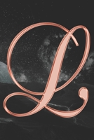 L Journal: A Monogram L Initial Capital Letter Notebook For Writing And Notes: Great Personalized Gift For All First, Middle, Or Last Names (Rose Gold Moon Galaxy Print) 170376739X Book Cover