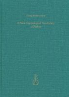 A New Etymological Vocabulary of Pashto 3895003646 Book Cover