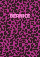 Bernice: Personalized Pink Leopard Print Notebook (Animal Skin Pattern). College Ruled (Lined) Journal for Notes, Diary, Journaling. Wild Cat Theme Design with Cheetah Fur Graphic 1707992258 Book Cover