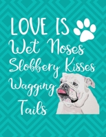 Love Is Wet Noses Slobbery Kisses Wagging Tails: Daily Planner Hourly Appointment Book Schedule Organizer Personal Or Professional Use 52 Weeks Old English Bulldog Cover 1692532022 Book Cover