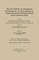 Eine Neue Methode Zur Angenaherten Bestimmung Der Von Einem Abnehmer in Anspruch Genommenen Werkskilowatt Und Darauf Aufgebaute Tarife 3662322269 Book Cover