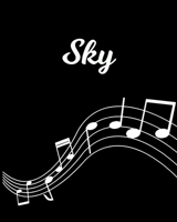 Sky: Sheet Music Note Manuscript Notebook Paper Personalized Custom First Name Initial S Musician Composer Instrument Composition Book 12 Staves a Page Staff Line Notepad Notation Guide Create Compose 1704094666 Book Cover