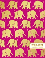 2020-2024 Calendar Planner: 5 Year Planner 60 Month Yearly Monthly Calendar Planner with Black Pink Elephant Cover 169907464X Book Cover