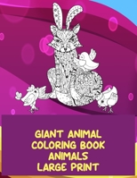Giant Animal Coloring Book - Animals - Large Print - Elephants B09C3D54S4 Book Cover