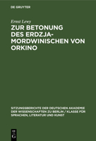 Zur Betonung Des Erdzja-Mordwinischen Von Orkino 3112564278 Book Cover