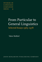 From Particular to General Linguistics 9027230021 Book Cover