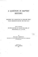 A Question in Baptist History (Baptist Tradition) 1014915406 Book Cover