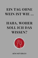 Ein Tag Ohne Wein Ist Wie ... Haha, Woher Soll Ich Das Wissen? Wein Notizbuch: A4 Notizbuch punktiert als Geschenk f�r Wein-liebhaber, Weinkenner, Winzer und Sommelier - sch�ne Geschenkidee f�r Weintr 1081831103 Book Cover