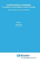 Institutional Economics: Essays in Honour of Allan G. Gruchy 0898380227 Book Cover
