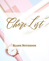 Chore List - Blank Notebook - Write It Down - Pastel Rose Pink Gold Brown Abstract Modern Contemporary Design 1034225413 Book Cover