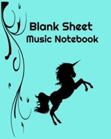 Blank Sheet Music Notebook: Music Manuscript Paper / Blank Music Sheets / Staff Paper / Notebook for Musicians (8" x 10" - 100 Pages) - 12 Stave 1711010987 Book Cover