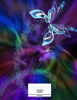 Cornell Notes XL Notebook: 8.5x11, 250 page, Extra Large Cornell Notebook: Abstract Fractal Butterfly Cover Design 1720730393 Book Cover