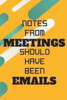 Notes From Meetings Should Have Been Emails: 120 Blank College rulled pages 6x 9 Journal Coworker Notebook Office Journals: funny office notebook 1676714855 Book Cover