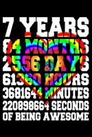 7 Years Of Being Awesome: Blank Lined Journal, Rainbow Heart, Happy 7th Birthday Notebook, Logbook, Diary, Perfect Gift For 7 Year Old Boys And Girls 1706319967 Book Cover