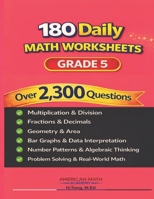 180 Daily Math Worksheets: Grade 5 B0GTRDNDRK Book Cover