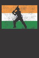 Notebook: College Ruled 6x9 120 Pages Cricket India Flag Indian Player Coach Vintage Gift 1082245399 Book Cover
