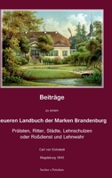 Beitrage Zu Einem Neueren Landbuch Der Marken Brandenburg 3883720550 Book Cover