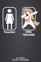Teacher - Sped Teacher 52 Weeks Pocket Calender: 6'x9' Special Education Teaching Calender 106 Pages | Funny Gift Idea for teacher or for students, ... Planer for your classteacher or teacher fri 1675639450 Book Cover