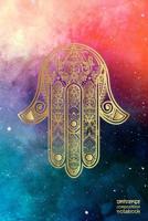 Universe Composition Notebook: Hamsa Hand | 100+ Blank Pages | 6 x 9 Journal | Unlined White Paper | Soft-Cover 109356315X Book Cover