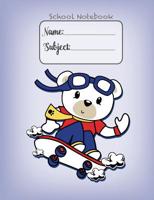 School Notebook: Cursive Paper Handwriting Composition Notebook Ideal for Back to School or Homeschooling with Bear theme 7.50 x 9.75 in 200 pp 1076016189 Book Cover