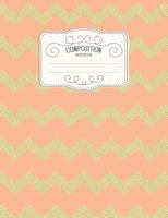 Composition Notebook: Kawaii College Ruled Narrow Line Comp Books for School - Chevron Peach Gold 1797501283 Book Cover