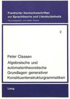 Algebraische Und Automatentheoretische Grundlagen Generativer Konstituentenstrukturgrammatiken 3261017546 Book Cover