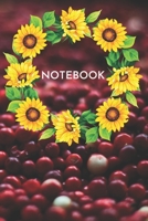 Notebook: Red Berries Sunflower Blank Lined Wide Ruled Notebook 6x9 Inches 100 Pages 1676100407 Book Cover