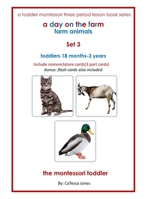 A toddler montessori three period lesson book series: a day on the farm set 3 B098H61W9N Book Cover