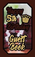Happy 5th Birthday Guest Book: 5 Fifth Five Boardgames Celebration Message Logbook for Visitors Family and Friends to Write in Comments & Best Wishes Gift Log (Birth Day Guestbook) 1092629904 Book Cover