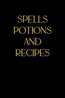 Spells Potions and Recipes: Custom Interior Grimoire Spell Paper Notebook Journal Trendy Unique Gift Solid Black Spell Books 1696481775 Book Cover