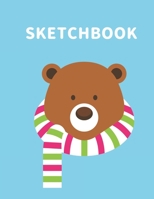 Sketchbook: A Cute Bear Kawaii Sketchbook for Kids: 100 Pages of 8.5" x 11" Large Blank Paper for Drawing, Doodling Painting or Sketching (Xmas Gift) 1701749793 Book Cover