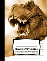 Primary Story Journal Composition Notebook: Beautiful Handwriting Write and Draw Jurassic Age Journal for Preschool, Kindergarten, 1st & 2nd grades kids, Roaring T Rex Dinosaur Notebook for Students,  1688254609 Book Cover