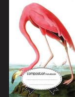 Composition Notebook, 8.5 x 11, 110 pages: Pink Flamingo : 1977720242 Book Cover