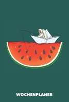 Wochenplaner: Wassermelone im Weltraum DIN A5 florales Inlay - Wochenkalender 52 Wochen für Trendsetter (Meeresgrün) (German Edition) 1687834466 Book Cover