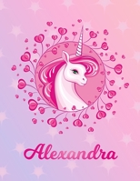 Alexandra: Unicorn Sheet Music Note Manuscript Notebook Paper - Magical Horse Personalized Letter L Initial Custom First Name Cover - Musician Composer Instrument Composition Book - 12 Staves a Page S 170552088X Book Cover