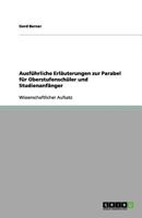 Ausführliche Erläuterungen zur Parabel für Oberstufenschüler und Studienanfänger 3656152780 Book Cover