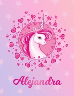 Alejandra: Alejandra Magical Unicorn Horse Large Blank Pre-K Primary Draw & Write Storybook Paper Personalized Letter A Initial Custom First Name Cover Story Book Drawing Writing Practice for Little G 1704299691 Book Cover
