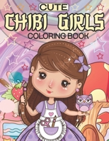Cute Chibi Girls Coloring Book: Kawaii Chibi Girls Japanese Manga Drawings And Cute Anime Character Coloring Pages For Kids And Adults B09CTJWN9H Book Cover