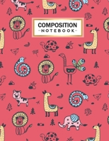 Composition Notebook: College Wide Ruled Line Paper for Writing Notes in School and Work with Cute Animals Themed Cover 1696159741 Book Cover