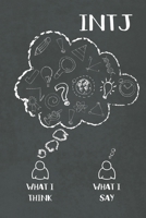 Intj: What I Think, What I Say: INTJ Gifts - MBTI Lined Notebook Journal Featuring a Black Chalkboard 1705883125 Book Cover