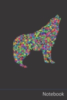 Notebook: Wolf / Wölfe Notizbuch / persönliches Tagebuch / Schreibheft / Logbuch / Planer / Vokabelheft / Notizen - 6 x 9 Zoll (15,24 x 22,86 cm, ca. ... Seiten mit Datumslinie, glänzendes Cover. 1675885745 Book Cover