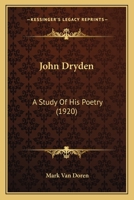 The Poetry of John Dryden 0253200229 Book Cover
