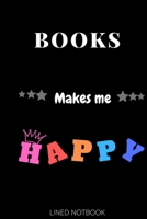 Books Makes Me Happy| Journals, Planners and Diaries to Write In 6x9 inch 120 pages Blank Lined Notebooks 1652292306 Book Cover